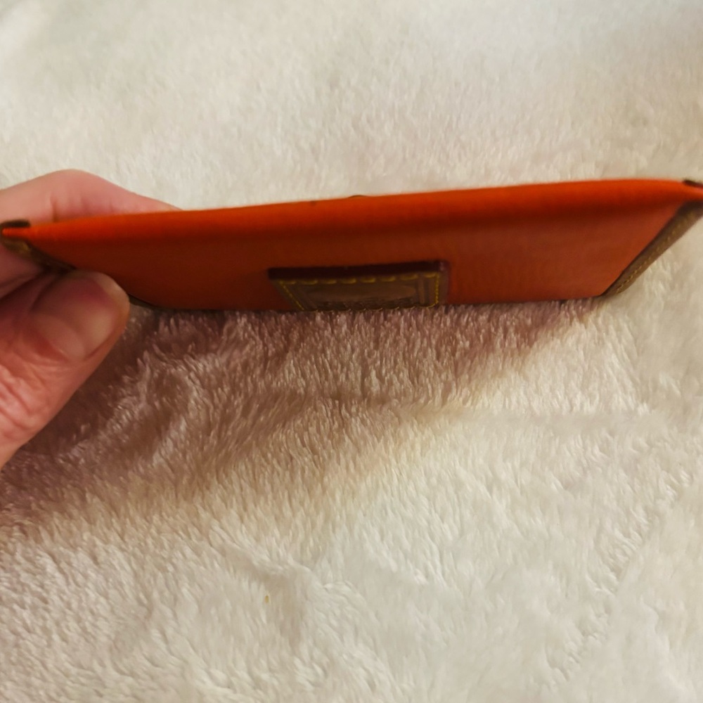 Dooney & Bourke Orange Leather Card Holder - Picture 6 of 6